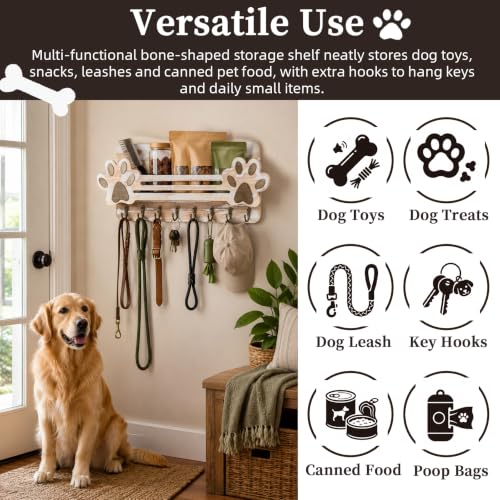 Farmhouse Dog Leash Holder for Wall, Cute Wall Mount Dog - Image 8