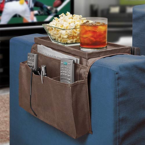 Sofa Armrest Organizer with Cup Holder Tray Couch Arm Chair Caddy - Image 4