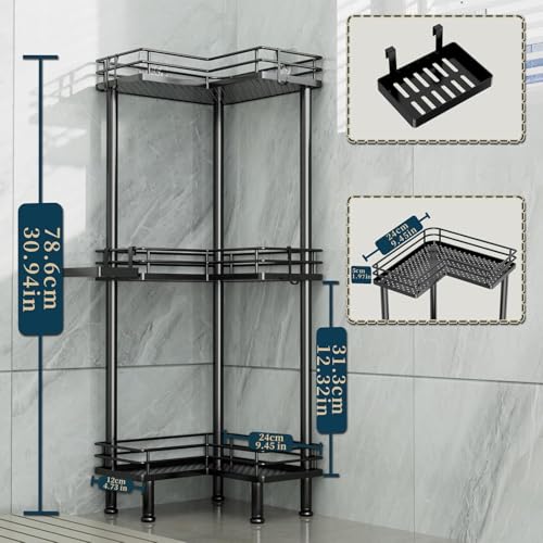 Consumest Corner Shower Caddy Standing - 3-Tier Stainless Steel - Image 6