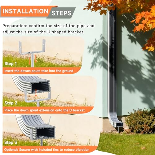12 inch Rainwater Downspout Bracket with Strap, White,4Pcs - Image 6