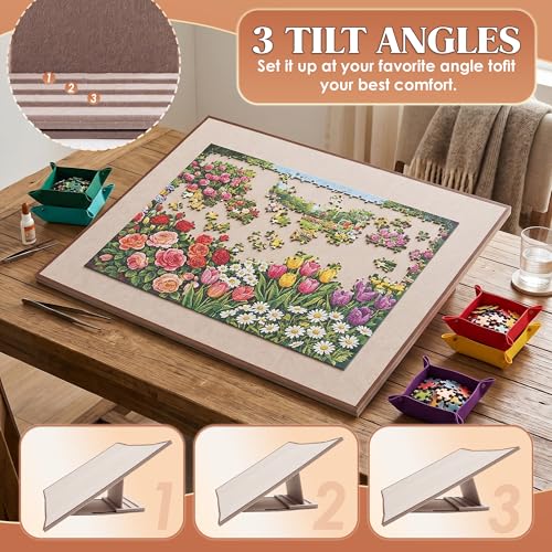 Ceenna 2000 Pcs Puzzle Board, 10 Sorting Trays Tilting - Image 5