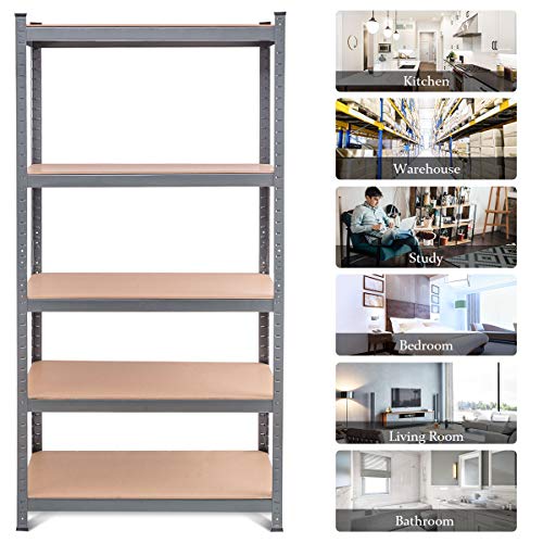 Tangkula 5-Tier Heavy Duty Alloy Steel Storage Shelves - Image 5