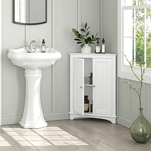 Spirich Corner Bathroom Cabinet with Doors and Adjustable Shelf - Image 5
