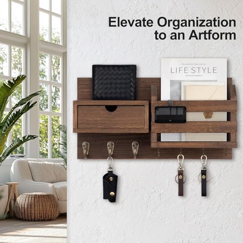 Lwenki Wall Mount Key Holder with Mail Organizer, 100% - Image 5