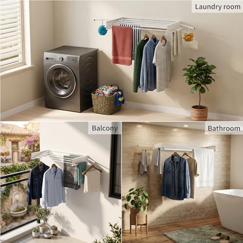 Wall Mounted Drying Rack, 31.5" Foldable Laundry Drying Rack - Image 6
