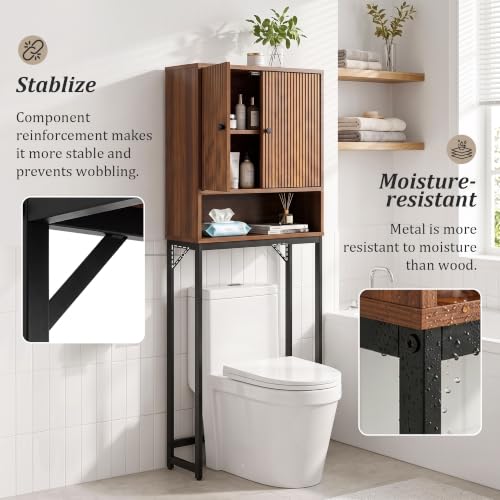 Over The Toilet Storage Cabinet with Fluted Doors - Image 6