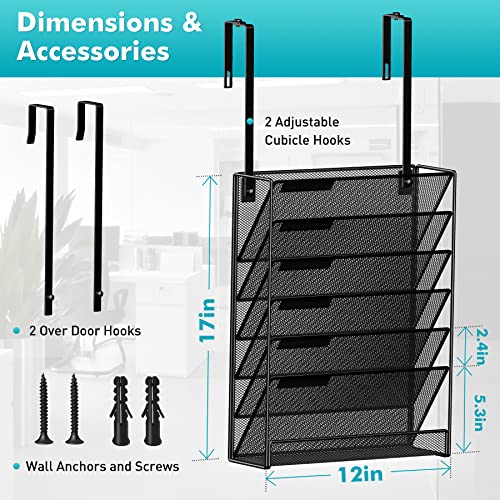 Delifox 7 Compartment Wall Mounted Hanging File Organizer - Image 3