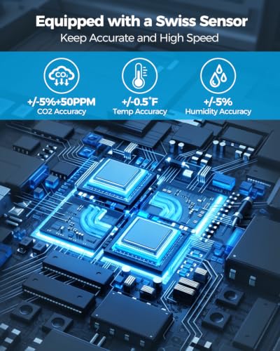 Air Quality Monitor Indoor 7.5" Display + Alerts, CO2 Monitor - Image 4