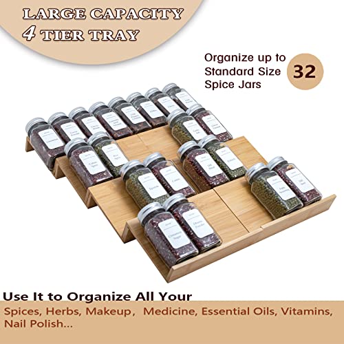 Bamboo Spice Rack Drawer Organizer - Image 3
