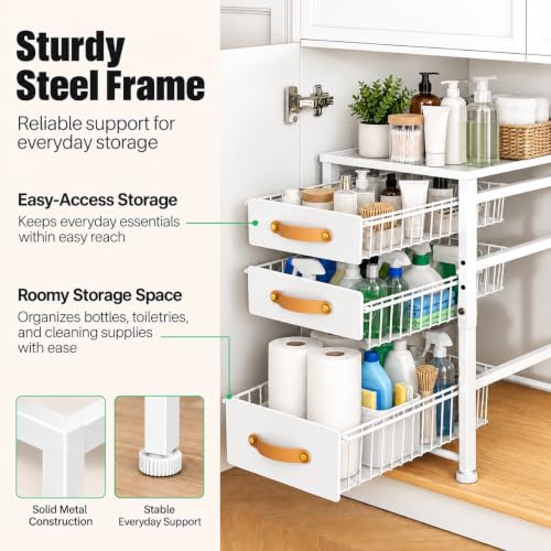 3 Tier Pull Out Cabinet Organizers, Stackable Slide | All Products - Image 7