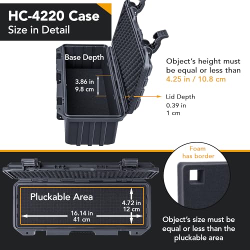 Lykus HC-4220 Waterproof Hard Case with Foam, Inner Size - Image 4