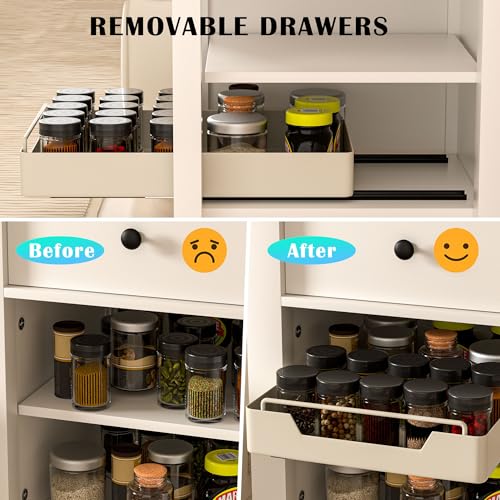 Jolitac 1 Pack Pull Out Cabinet Organizer with Adhesive - Image 5