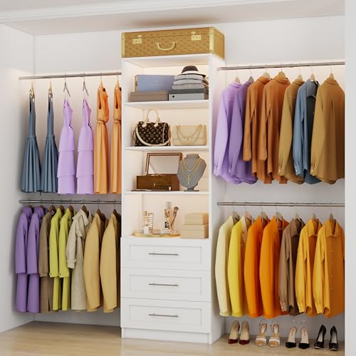 Closet System,5FT-9FT Closet Organizer with 3 Drawers - Image 2