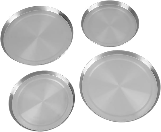 Zerodis 4Pcs Kitchen Stove Top Cover, Stainless Steel Stove Top Burner Covers Cooker Silver Colored Kitchen Utensils Suitable for Standard Sized Electric Stove Burners