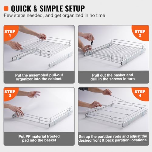 VEVOR 18.5"Wx21"Dx3.5"H Pull Out Cabinet Organizer, | All Products - Image 6