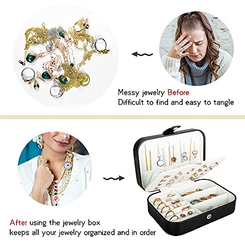 Hatori Travel Jewelry Box, PU Leather Small Jewelry - Image 7