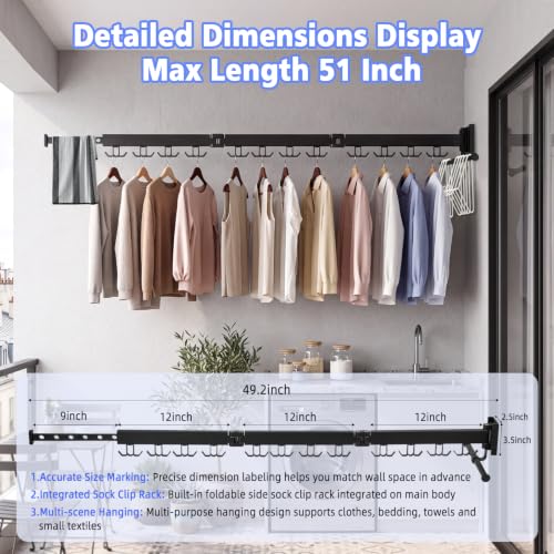 Wall Mounted Clothes Drying Rack, Foldable Drying Rack - Image 3