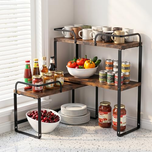Housolution Stackable Kitchen Countertop Organizer Corner Shelf - Image 2