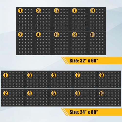 10 Pcs Metal Pegboard Panels, 16"x12" Heavy Duty Peg | Garage Storage - Image 5