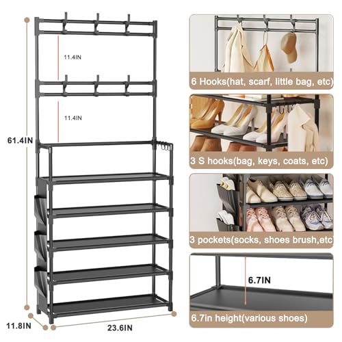 Shoe Rack 5 Tier Shoe Organizer Storage 15-20 Pairs - Image 4