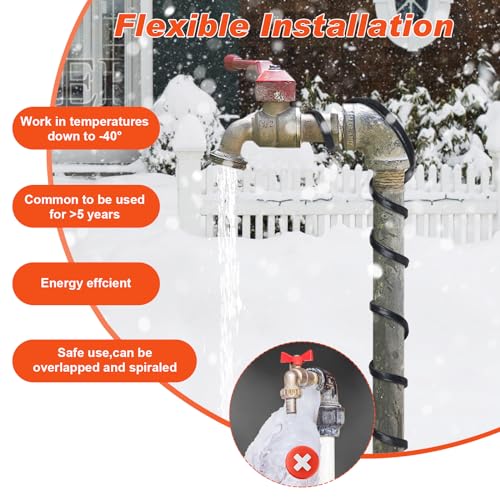 50FT Pipe Heating Cable for Pipe Freeze Protection Heat - Image 4