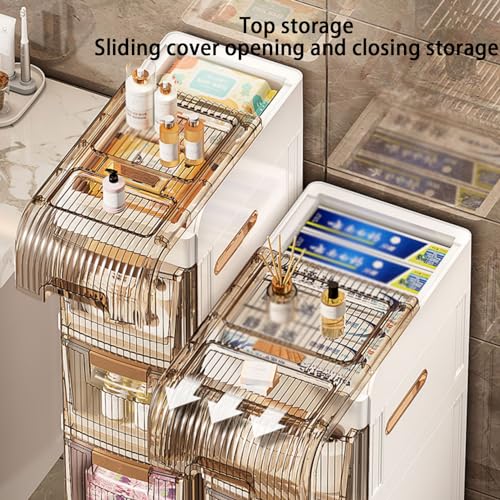 Bathroom Storage Cabinet,Vertical Storage Unit Waterproof Towel - Image 7