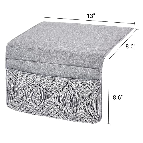 Mkono Macrame Bedside Caddy, Boho Bed Storage Organizer - Image 4