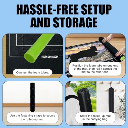 Jigsaw Puzzle Matt Rollup,1500pcs Puzzle Mat Rubber Saver - Image 7