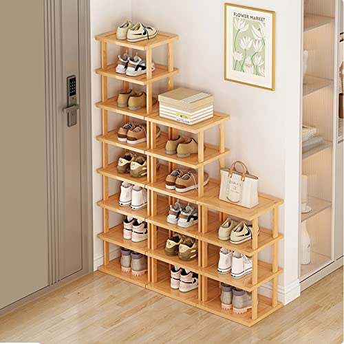 Vertical Shoe Rack,Tall Narrow Shoe Shelf Organizer Entryway Shoe - Image 2