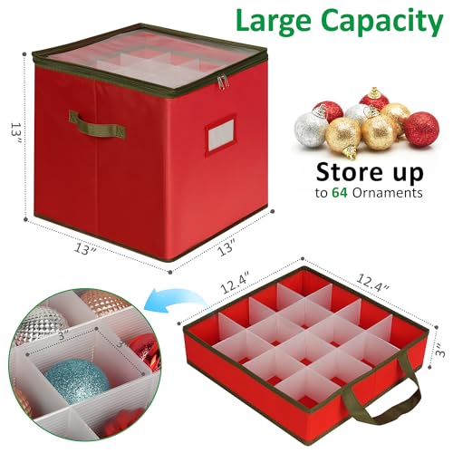 Christmas Ornament Storage Box, Clear Ornament Storage - Image 4