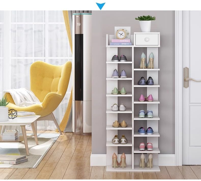 8 Tiers Shoe Rack Narrow Shoe Organizer for Closet Entryway, Tall - Image 4