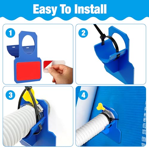 4PCS Swimming Pool Pipe Holders Pool Hose Clamps for Above - Image 5