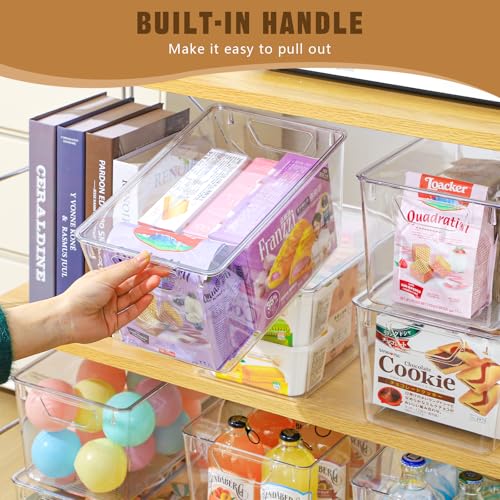 Freebat 6 Pack Clear Storage Bins with Lids, 7 Quart Pantry - Image 5