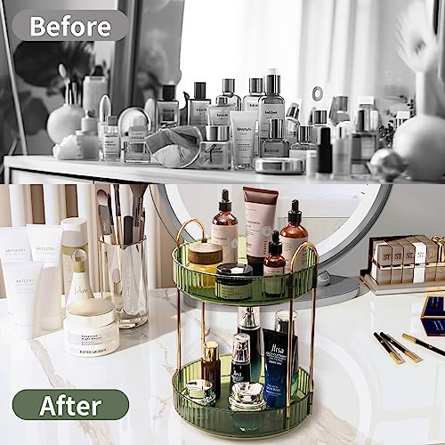 Asayuee 360 Rotating Makeup Organizer for Vanity,2 Tier - Image 5