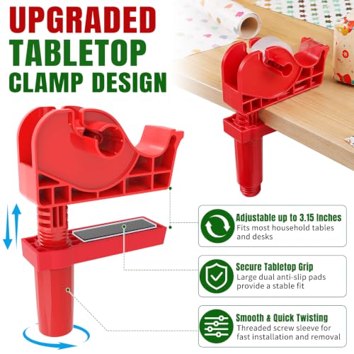 3-in-1 Tabletop Wrapping Paper Holder with Gift Wrap Cutter &Tape - Image 4