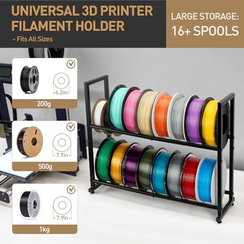 2 Tier 3D Printer Metal Filament Storage Rack for 16 - Image 6
