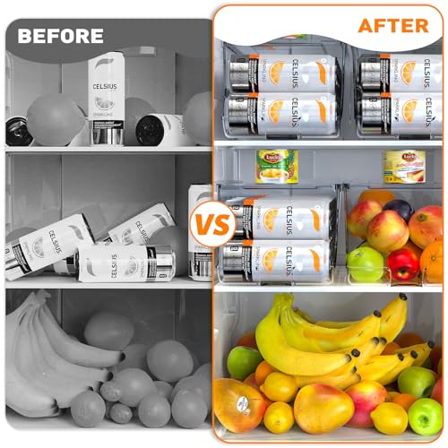 SCAVATA 2 Pack Skinny Can Organizer for Refrigerator, Stackable - Image 7