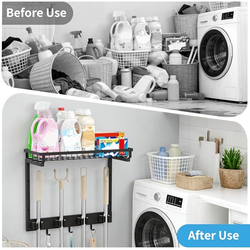 XLP Broom Holder Wall Mount, Mop Organizer Wall Hanging - Image 6