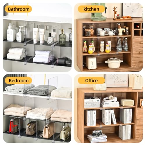 Shelf Dividers for Closet Organization,Clear Plastic Closet Shelf - Image 6