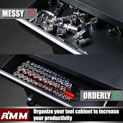 9PCS Socket organizer, 1/4" 3/8" 1/2" Drive Heavy duty - Image 6