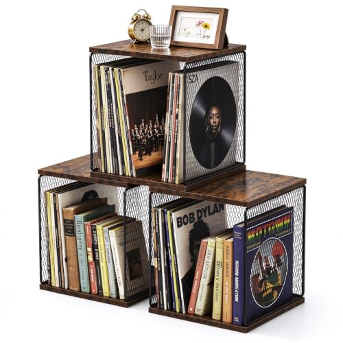 3 Cube Vinyl Record Storage, DIY Stackable Record Holder - Image 2