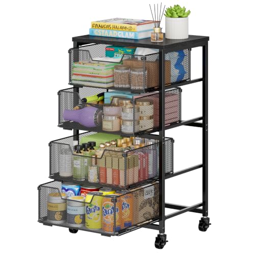 Storage Drawer Cart with Wood Top, 150 LBS Heavy Duty - Image 2