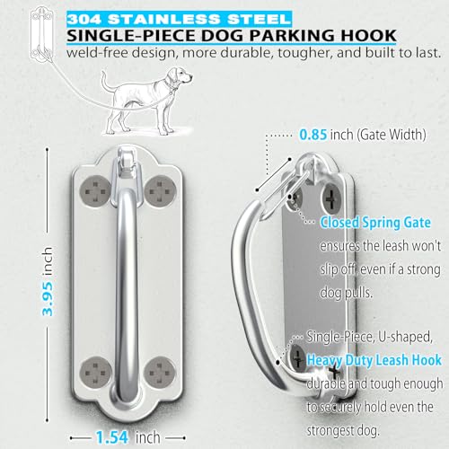 Heavy Duty Stainless Steel Dog Leash Wall | Pet Essentials - Image 3