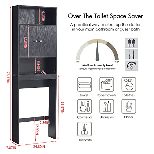 ME2 Bathroom Over The Toilet Storage Cabinet, 77'' Taller - Image 3