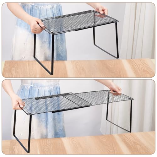 NBEADS Extendable Dense Mesh Metal Shelf, Black - Image 6