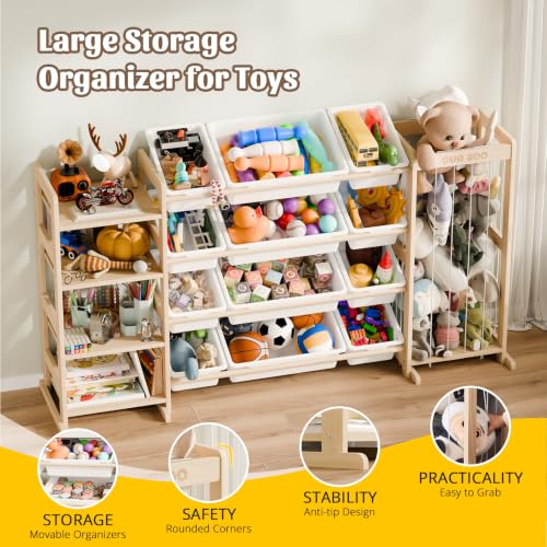 Large Kids Toy Storage Organizer with 12 Plastic Bins, 59 inch - Image 5