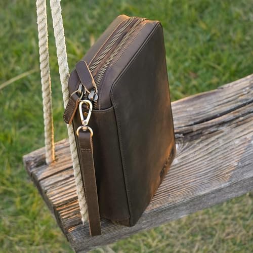 Polare Full Grain Leather Travel Cable Organizer Case Double - Image 4