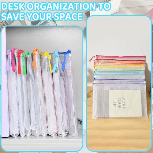 24pcs Mesh Zipper Pouch File Bags Puzzle Storage Bags, A4 - Image 5