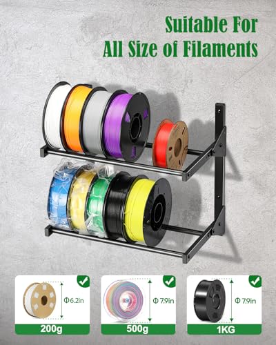 AHOWPD Wall Mount Filament Storage Rack- Wall Mount 3D - Image 4