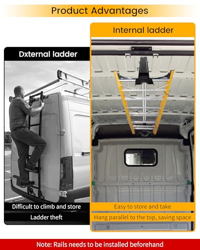 Van Interior Sliding Ladder Holder Storage System for Van - Image 3